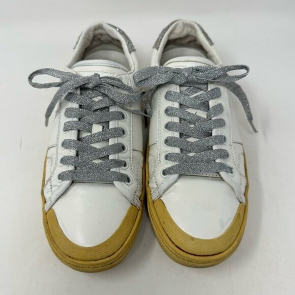 Authentic Saint Laurent leather Sneakers size EU 37/ 7 US - Picture 3 of 11